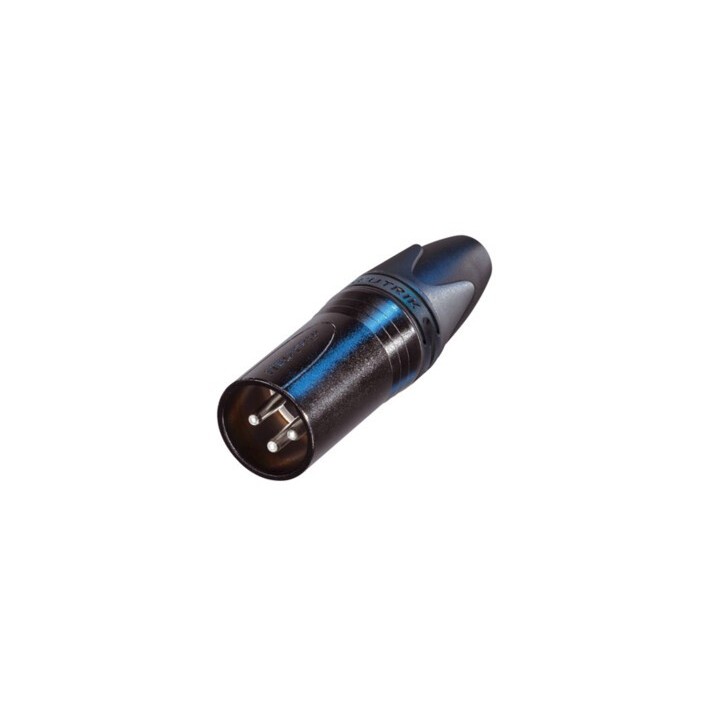 Neutrik - Fiche male nouvelle generation 3 poles corps noir contacts argent Neutrik