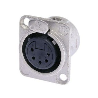 Neutrik - Embase femelle XLR 5 points serie D, corps noir, contacts Or Neutrik