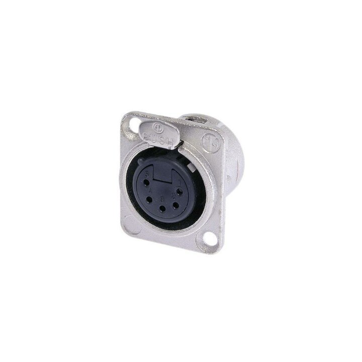 Neutrik - Embase femelle XLR 5 points serie D, corps noir, contacts Or Neutrik