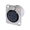 Neutrik - Embase femelle XLR 5 points serie D, corps noir, contacts Or Neutrik