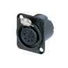 Neutrik - Embase XLR femelle 5 poles, série DLX, corps noir contacts argent Neutrik