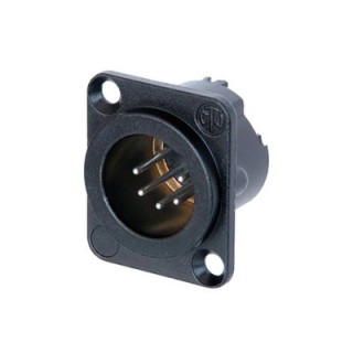 Neutrik - Embase XLR male 5 poles, série DLX, corps noir contacts argent Neutrik