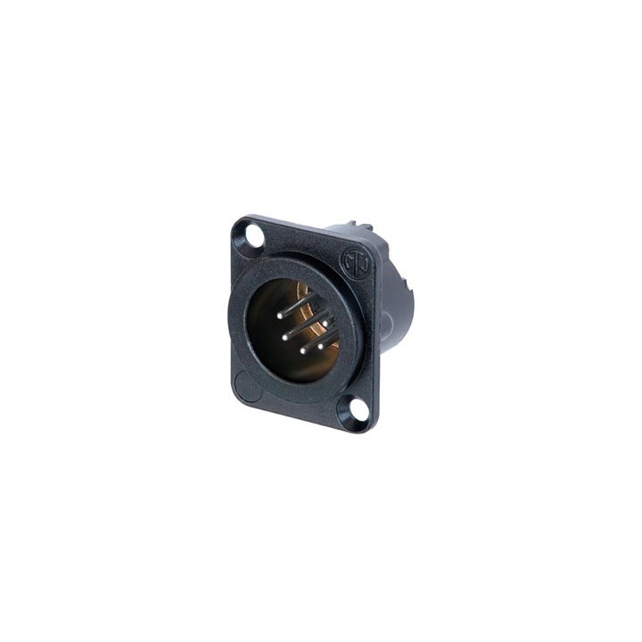 Neutrik - Embase XLR male 5 poles, série DLX, corps noir contacts argent Neutrik