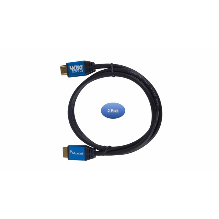 Câble HDMI 2.0 certifié Premium Muxlab 500092-2PK | 2M | paquet de 2 Muxlab