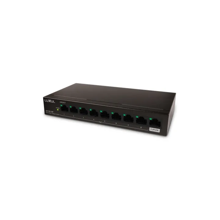Switch Gigabit Luxul LUX-SW-100-08P-E | 8 ports PoE+ | liaison montante Luxul