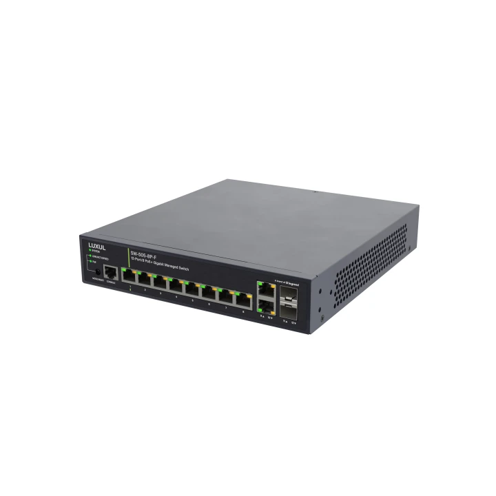 Switch administrable Luxul LUX-SW-505-8P-F-E | 12 ports Gigabit | PoE+ Luxul