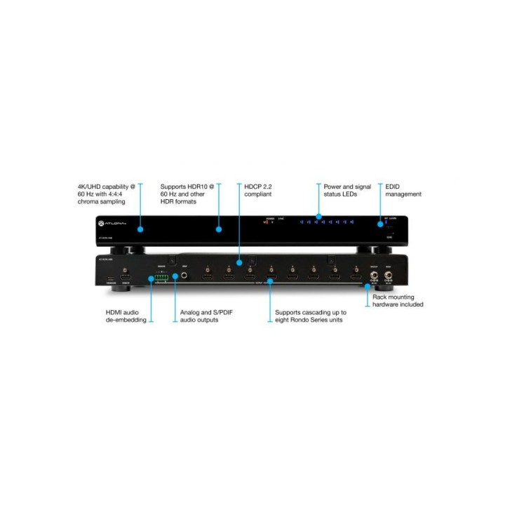 Distributeur Amplificateur HDMI Atlona AT-RON-448 | 1x8 | ultra haute vitesse Atlona