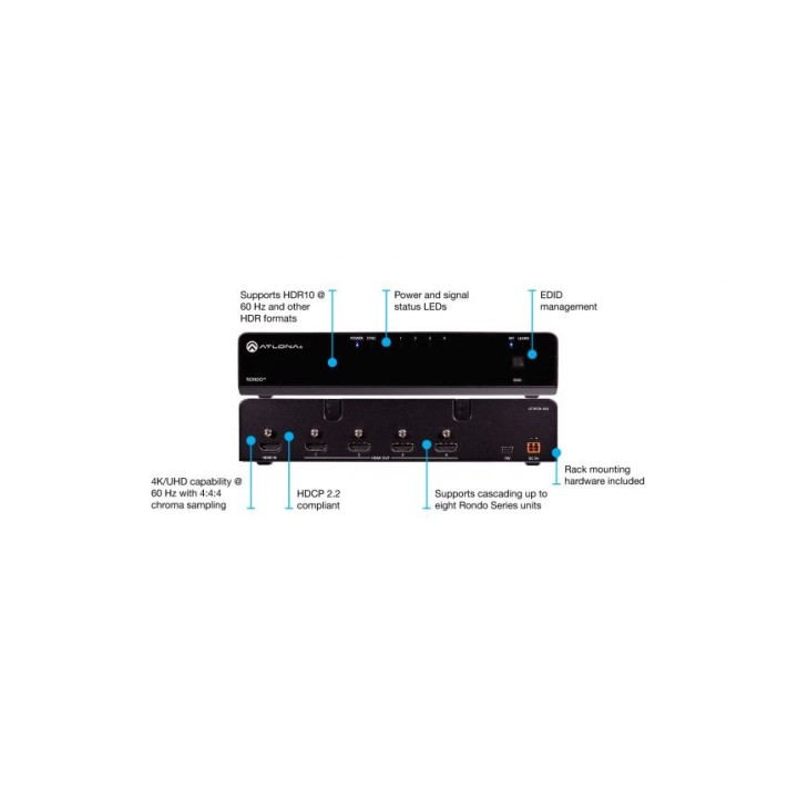 Distributeur Amplificateur Atlona AT-RON-444 | HDMI 4K | HDR Atlona