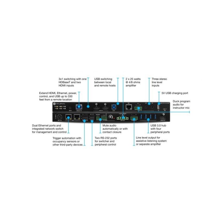 Commutateur Atlona AT-OME-CS31-SAHDBT | 3x1 | mixeur audio Atlona