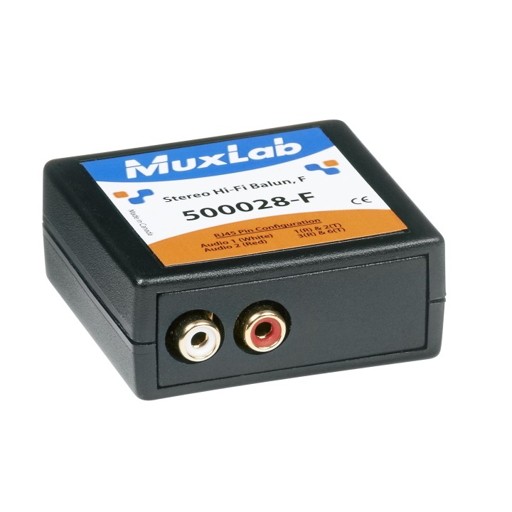 Balun Stéréo Hifi RCA femelle Muxlab 500028-F-2PK | 2 Pack | Audio haute qualité Muxlab