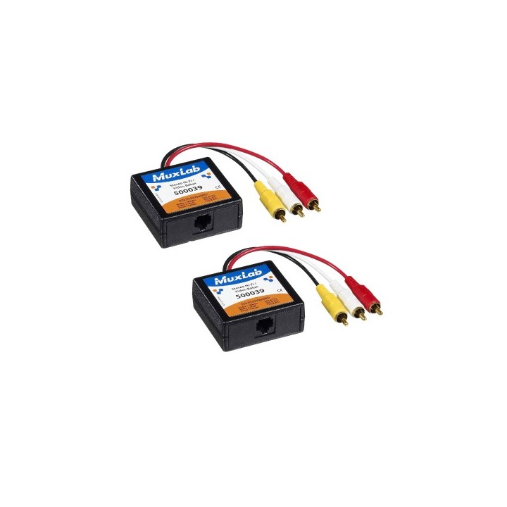 Balun Stéréo HI-FI Vidéo Muxlab 500039-2PK | 2-PACK | Haute qualité Muxlab