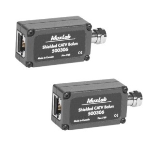 Balun SHIELDED CATV Muxlab 500306-2PK | 2-PACK | haute performance Muxlab