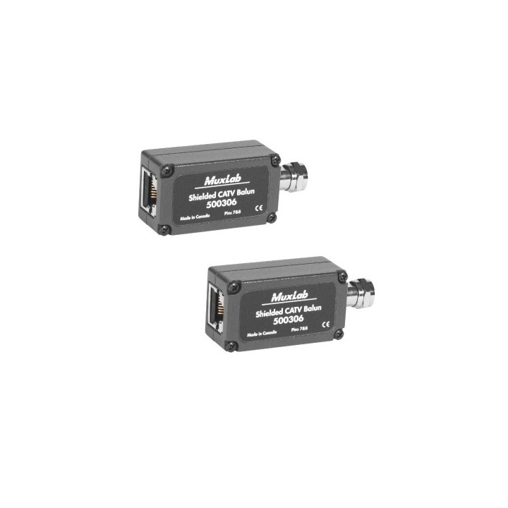 Balun SHIELDED CATV Muxlab 500306-2PK | 2-PACK | haute performance Muxlab
