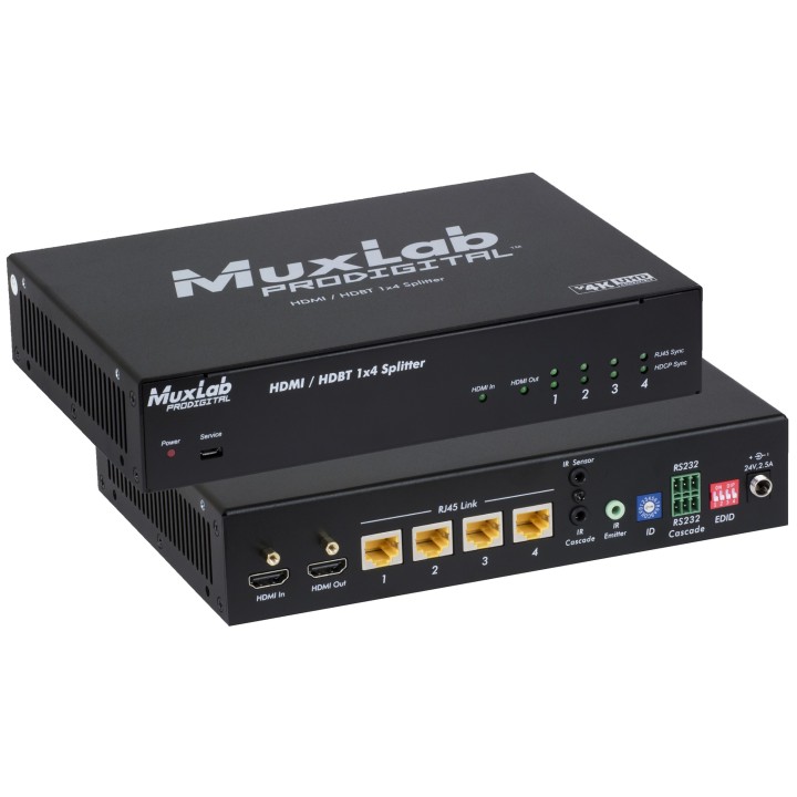 Répéteur HDMI Muxlab 500424 | 1x4 HDBT | UHD-4K Muxlab