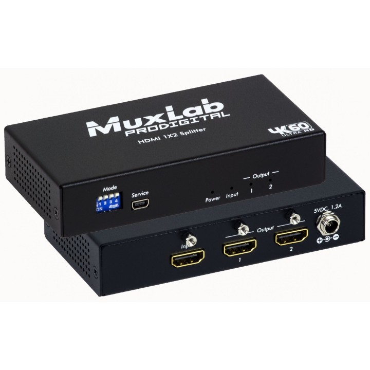 Splitter 4K60 Ultra HD HDMI 1x2 Muxlab 500425 | Ultra HD | 4K60 Muxlab