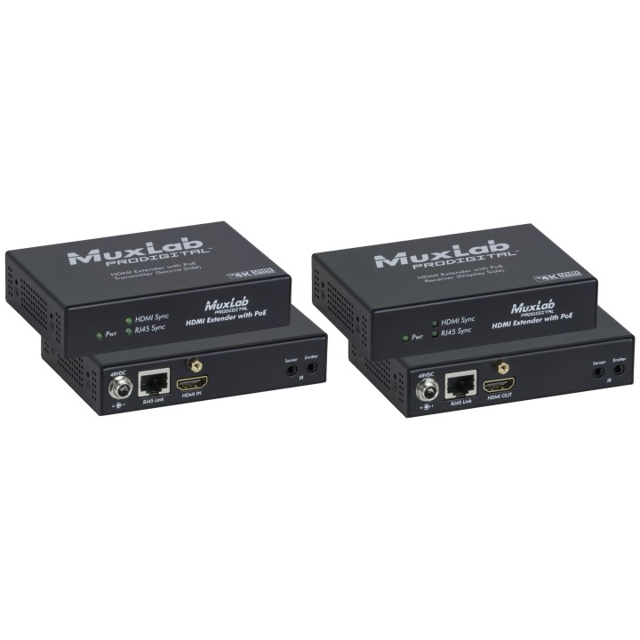 Extendeur HDMI Muxlab 500451-POE | HDBT Cat6 70m | UHD-4K 40m Muxlab