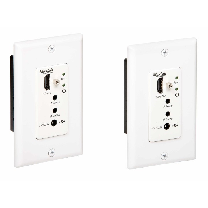 Extendeur HDMI Muxlab 500451-WP-DEC | Wallplate IR | HDBT Cat6 70m Muxlab