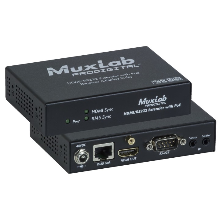 Récepteur HDMI & RS232 Muxlab 500454-POE-RX | CAT5e/6 | POE Muxlab