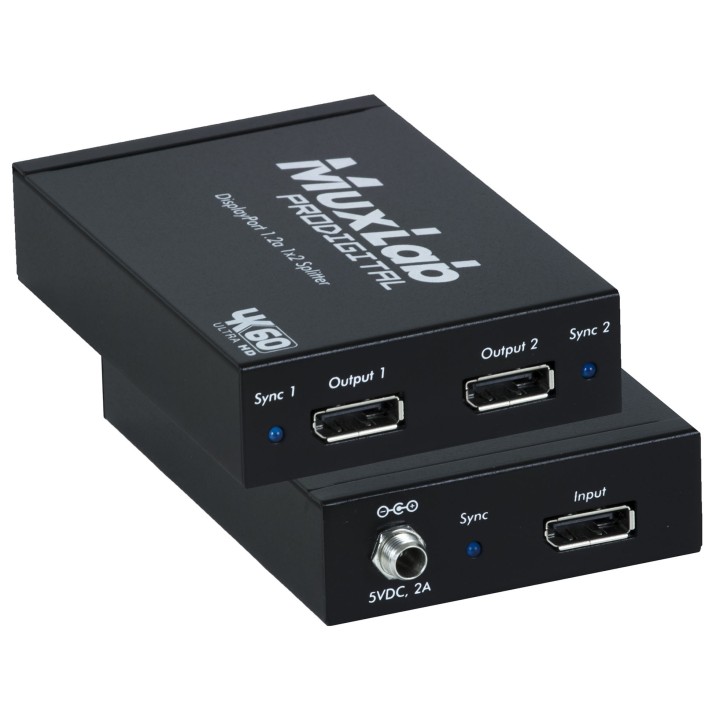 Distributeur 1x2 DisplayPort Muxlab 500505 | Haute performance | Compact Muxlab