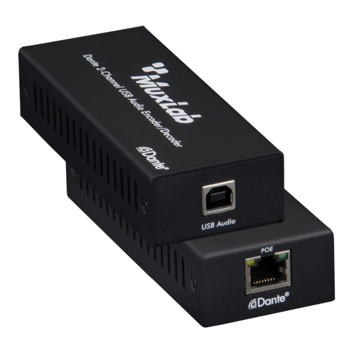 Encodeur/décodeur audio USB Muxlab 500550 | 2 canaux | Dante Muxlab