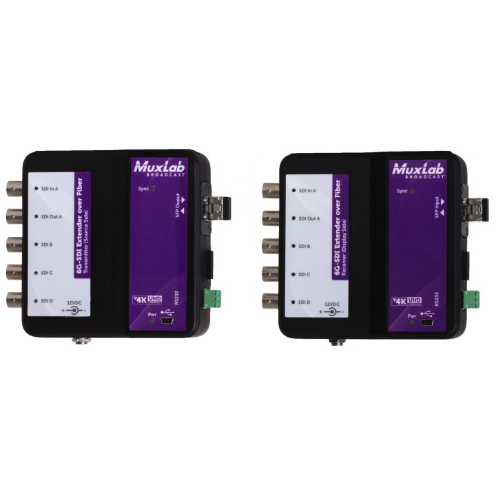 Extendeur fibre optique Muxlab 500734 | 6G-SDI | canal retour Muxlab