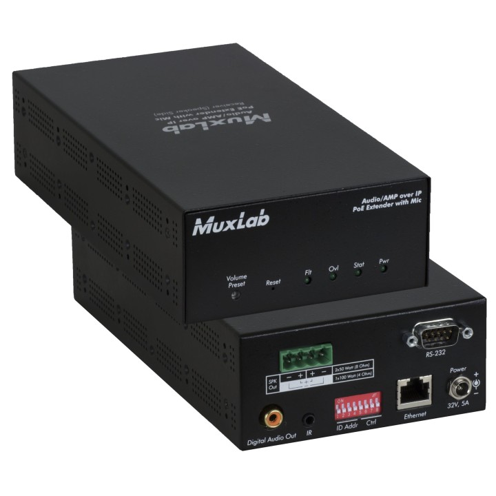 Extendeur RX Audio Muxlab 500755-AMP-RX | AMP 50W/CH | sur IP Muxlab
