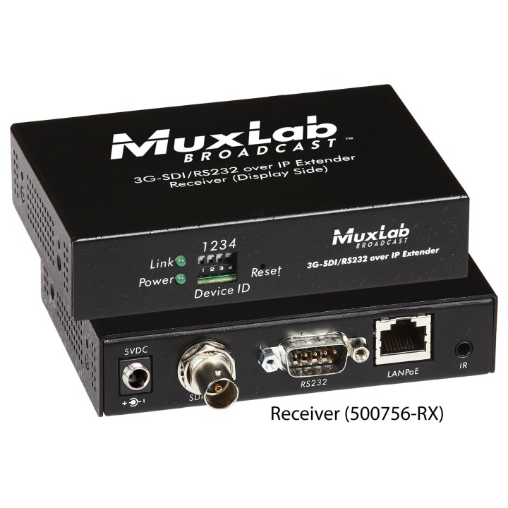 Receveur 3G-SDI sur IP Muxlab 500756-RX | PoE | Broadcast Muxlab