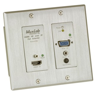 Plaque murale HDMI/VGA sur IP 4K PoE Muxlab 500773-TX | Transmetteur | Ultra HD Muxlab