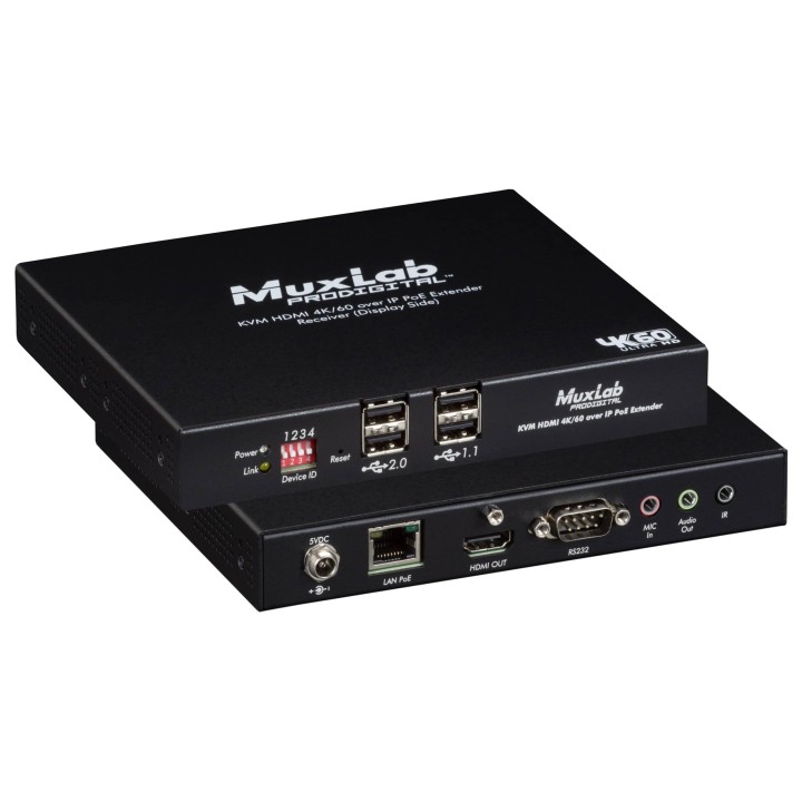 Récepteur KVM HDMI Muxlab 500800-RX | IP PoE | 4K/60 Muxlab