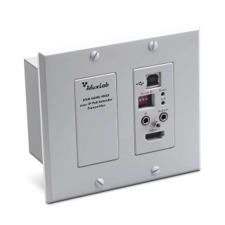Plaque murale KVM Muxlab 500800-TX-WP-WH | HDMI sur IP | 4K/60 Muxlab