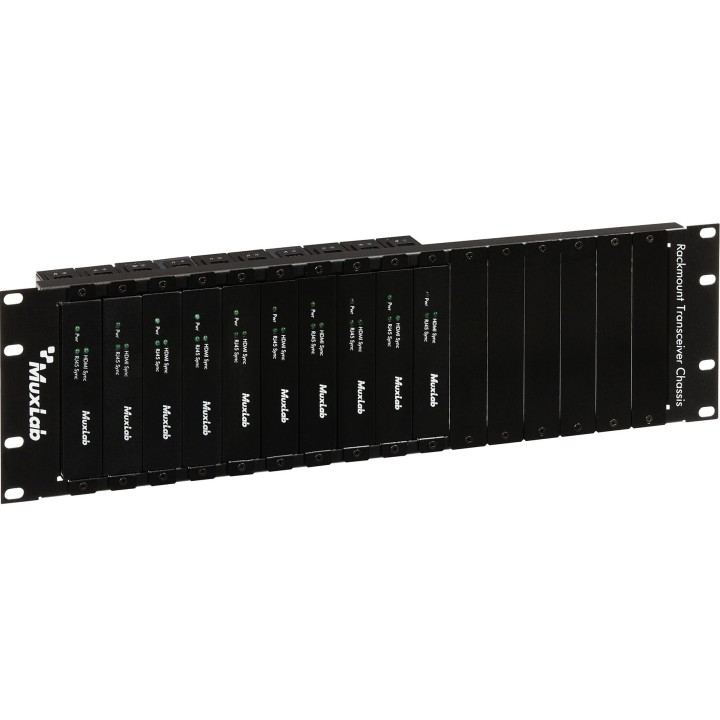 Support rack 19 pouces Muxlab 500920 | chassis 16 ports | robuste Muxlab