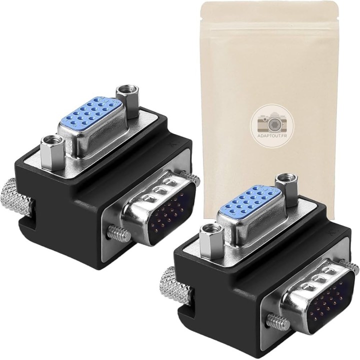 Adaptateur VGA mâle - femelle angle droit Keen connect
