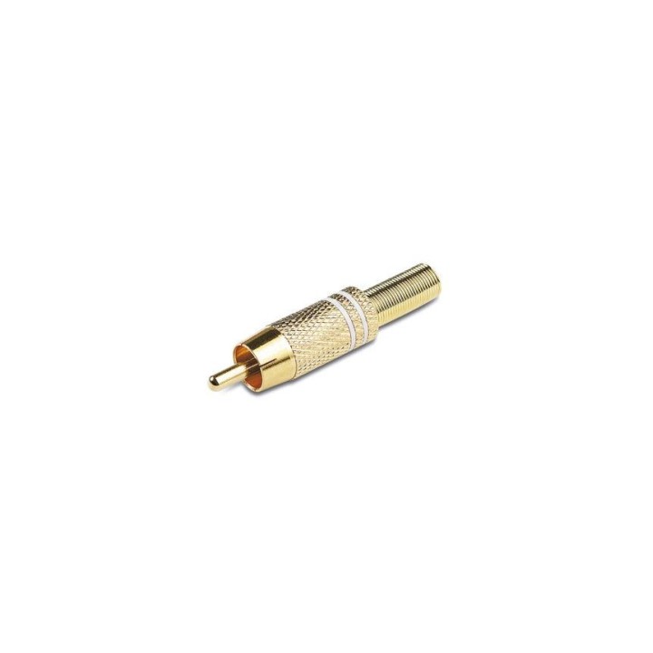 Fiche RCA mâle dorée/blanche diamètre 6mm Keen connect