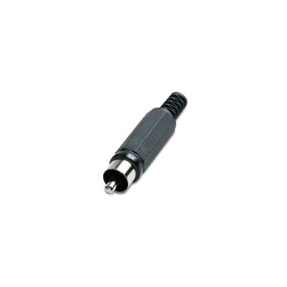 Fiche RCA mâle plastique noir avec passe-fil Keen connect