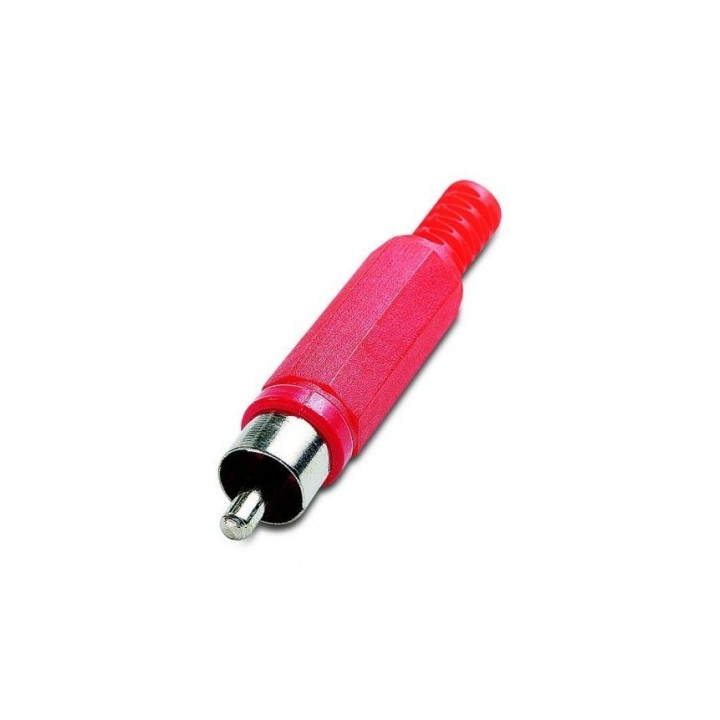 Connecteur RCA mâle rouge avec passe-fil Keen connect