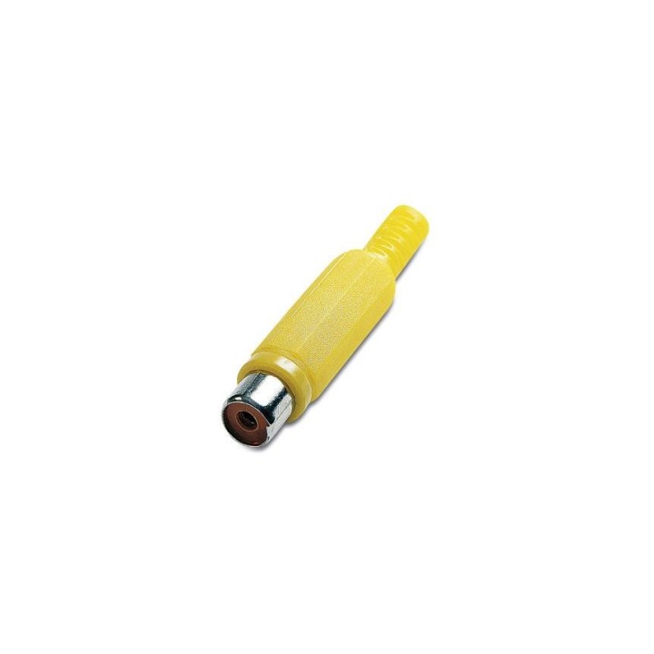 Fiche RCA femelle plastique jaune Keen Connect CEFJ | passe-fil - CEFJ - Keen connect