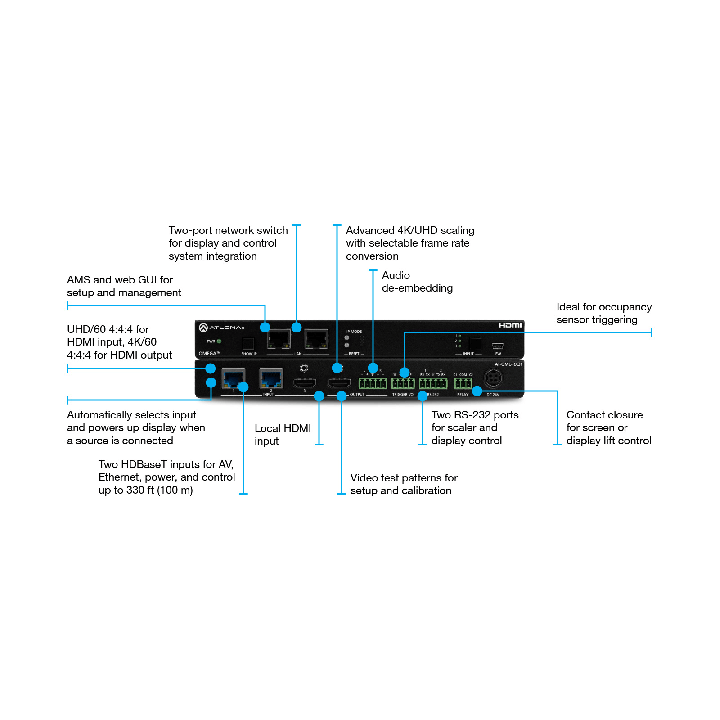 Récepteur Atlona AT-OME-RX31 | 4K UHD | HDMI et HDBaseT - AT-OME-RX31 - Atlona