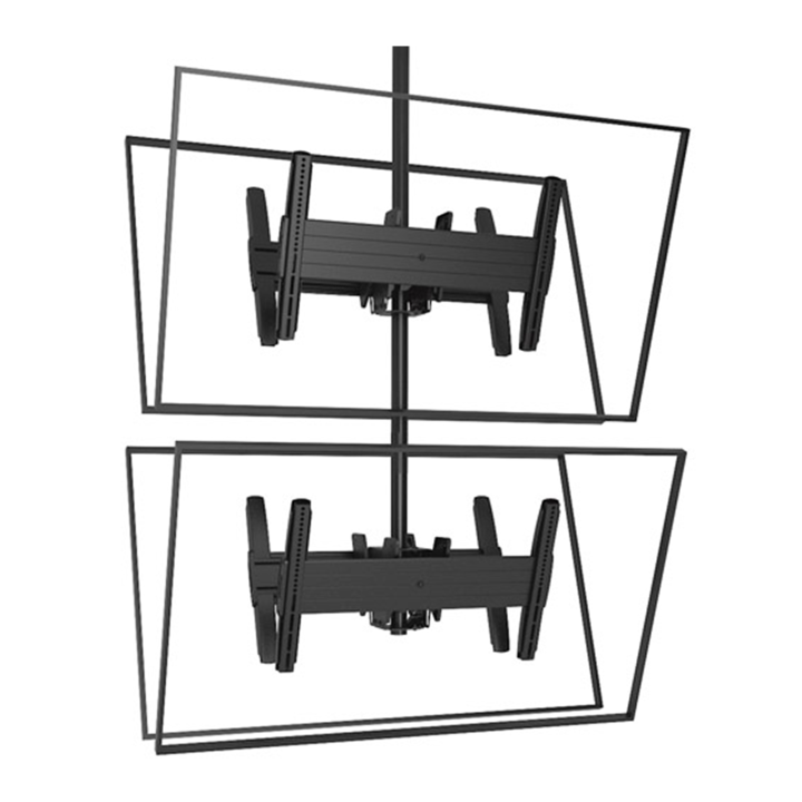 Chief - Support plafond 1x2 dos à dos pour 4 40-55p, mode paysage Chief