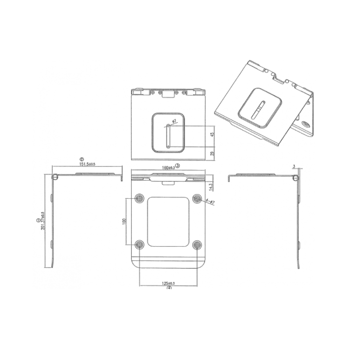 Equerre montage mural AVer AVE-EQU-AUTRES | CAM540 et VC540 | montage mural - AVE-EQU-AUTRES - AVer