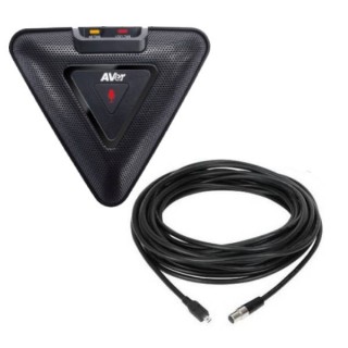 Microphone additionnel AVer AVE-MICRO-VB342-20 | câblage 20m | audio haute qualité - AVE-MICRO-VB342-20 - AVer