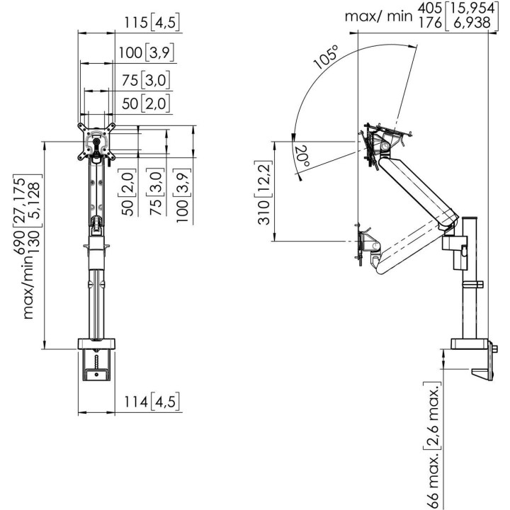 Vogel's - MOMO 4127 Bras de moniteur Motion Plus de 10 à 43p - Noir Vogel's