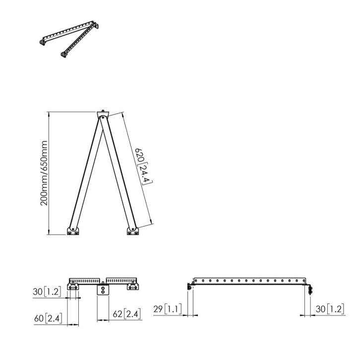 Vogel's - PFA 9141 Patte coulissante de support mural kit de base long - Noir Vogel's