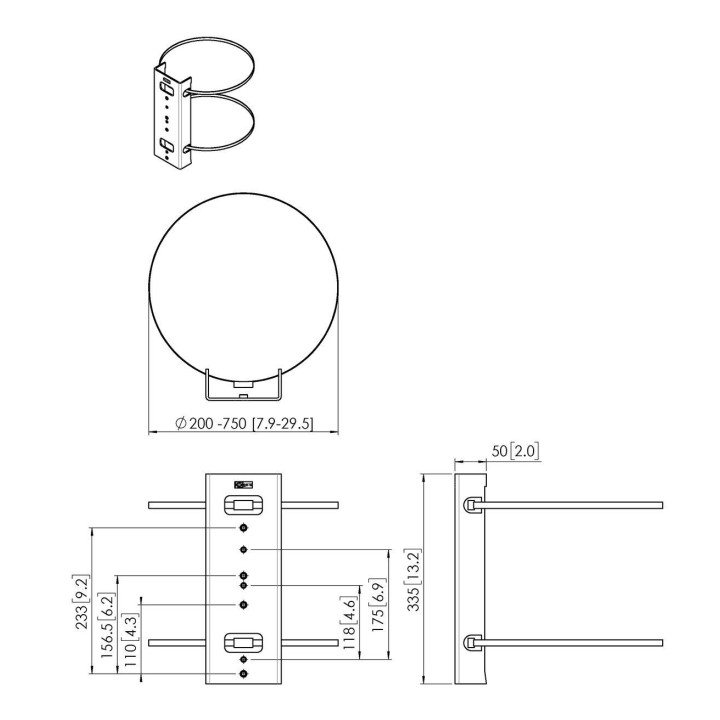Vogel's - PFA 9145 Pince pour colonne Connect-it - Noir Vogel's