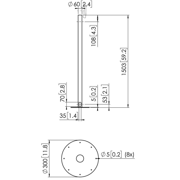 Vogel's - PFA 9155 Pied de sol pour écran de 19 à 55p - Acier inoxydable Vogel's