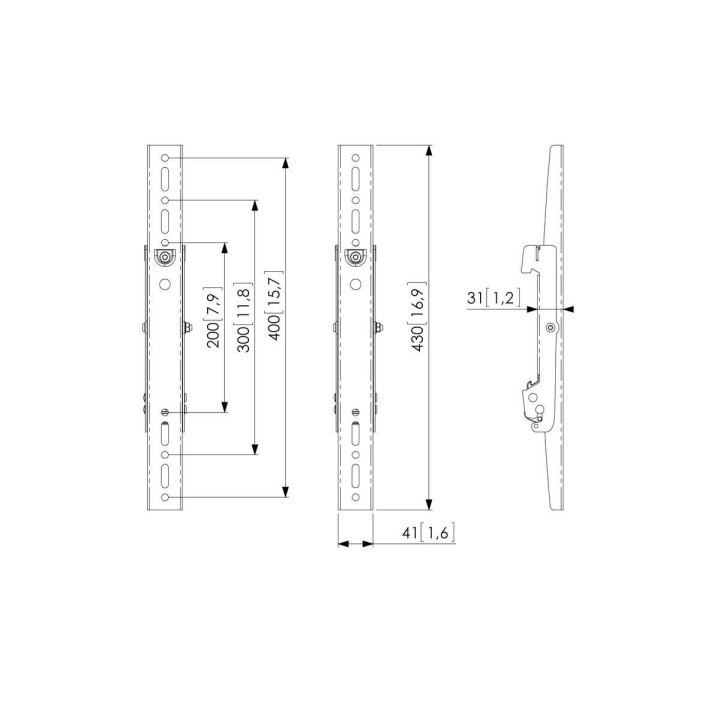 Vogel's - PFS 3204 Barres verticales pour plaque d'interface - Noir Vogel's