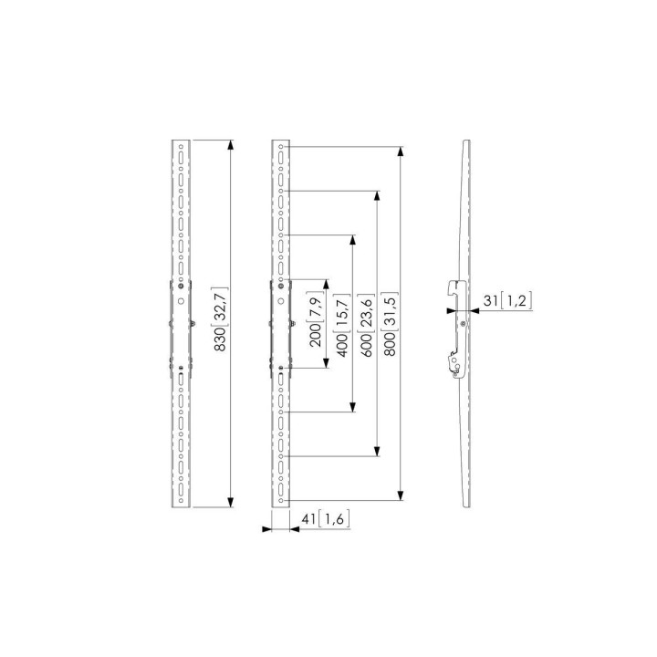 Vogel's - PFS 3208 Barres verticales pour plaque d'interface - Noir Vogel's