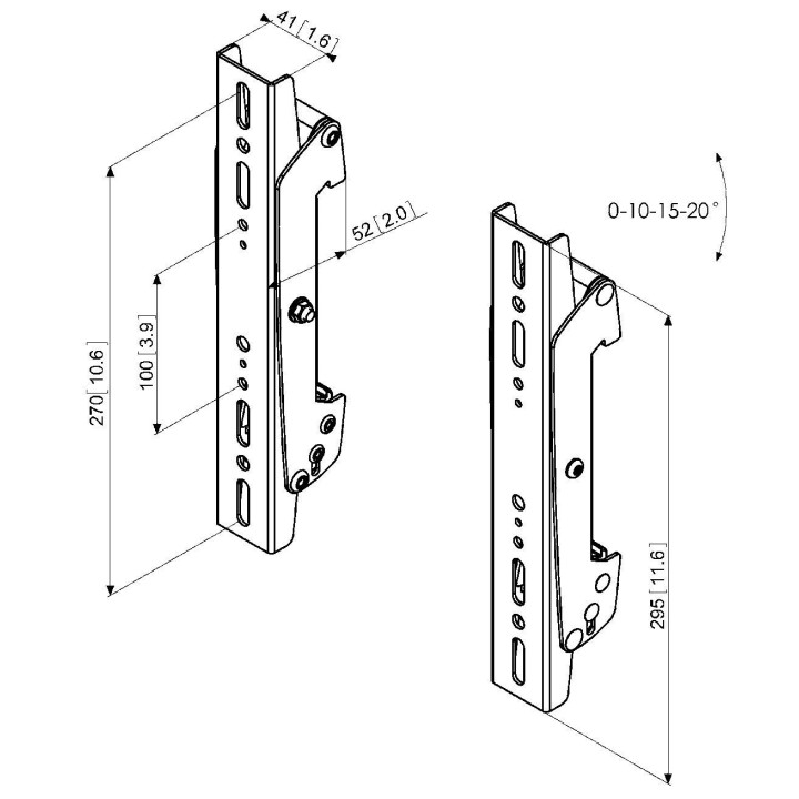 Vogel's - PFS 3302 Barres verticales incl. pour plaque d'interface - Noir Vogel's