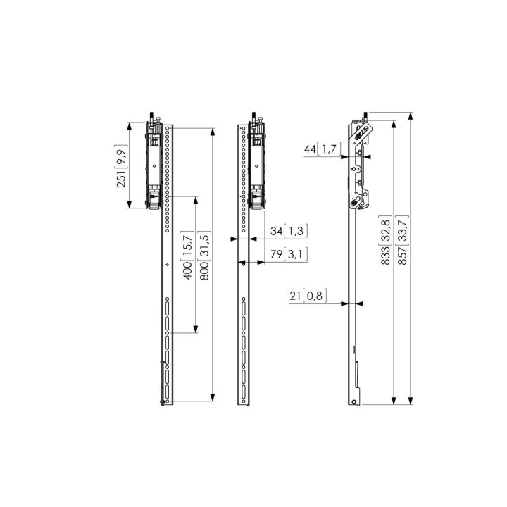 Vogel's - PFS 3508 Barres verticales incl. pour plaque d'interface - Noir Vogel's