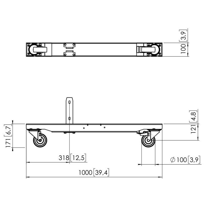 Vogel's - PFT 8920 Trolley pour mur video base - Noir Vogel's