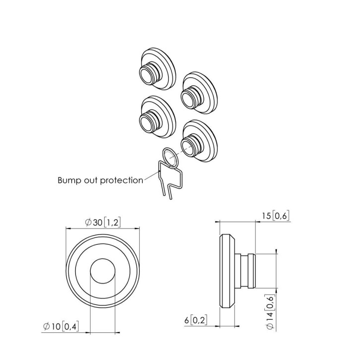 Vogel's - Boulons de montage PLA 9305 DVLED 4pcs Vogel's